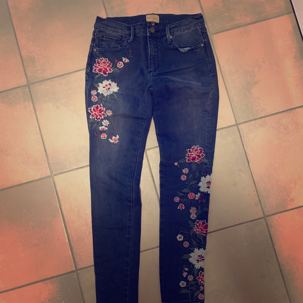 Driftwood embroidered skinny jeans
